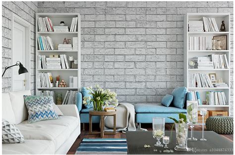 Wholesale Customized Modern Photo Wall Mural Wallpaper Grey Brick Wall Background Living Room