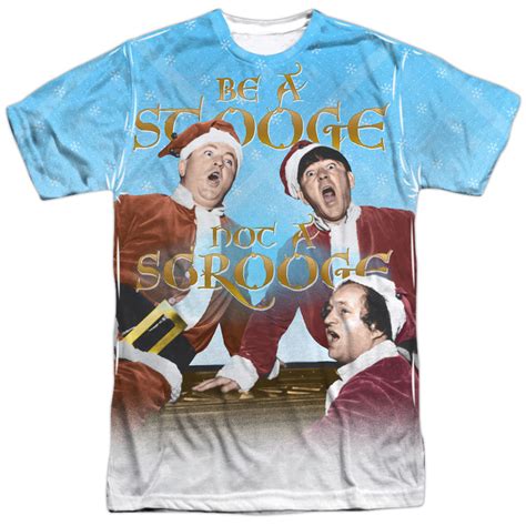 Three Stooges Slapstick Comedic Group Not A Scrooge Adult Front Print T