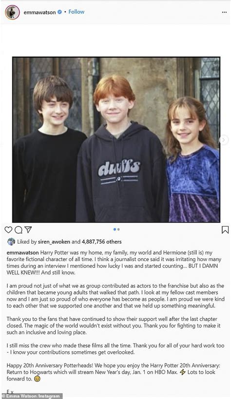 Emma Watson Shares Throwback Photos With Daniel Radcliffe And Rupert Grint On