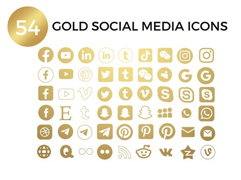 54 Gold Social Media Icons Png Facebook Icon Instagram Icon Etsy