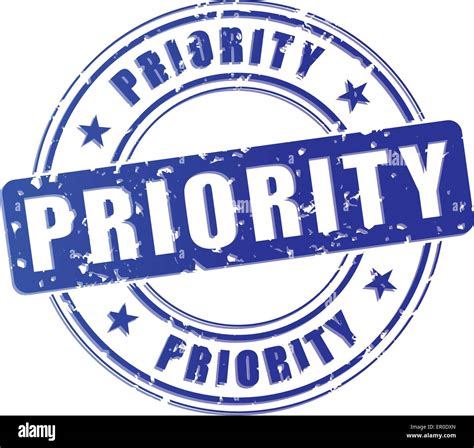 Illustration Of Priority Blue Stamp Icon Concept Stock Vector Image