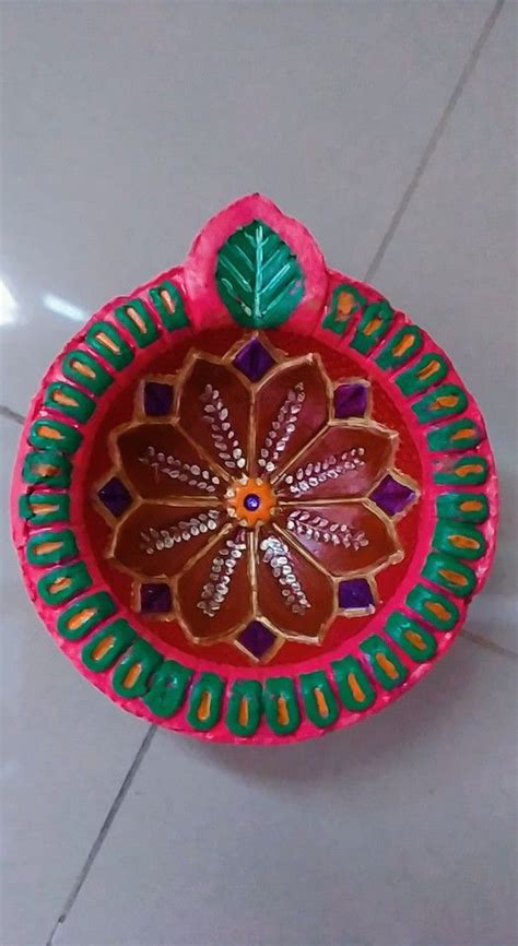 Pin By Pavan Shyamala On Colorful Diya Diwali Diya Decoration Diy