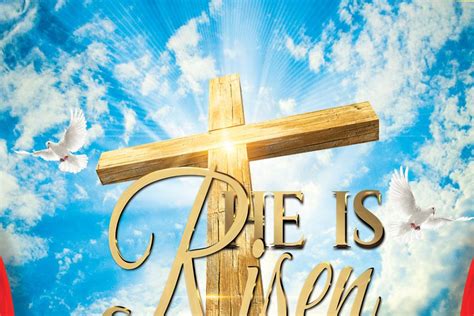 He Is Risen Jesus Is Alive Creative Flyer Templates ~ Creative Market