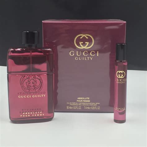 Gucci Guilty Absolute Pour Femme T Set 90ml Edp Spray Travel Pen