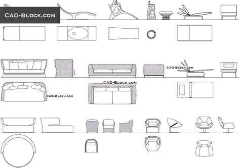 Cp06 Furniture Plan And Elevation Cad Blocks First In