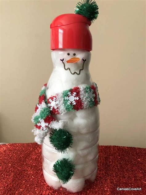 Qty Of 3 Recycled Plastic Bottle Snowmen Christmas Decorations Etsy
