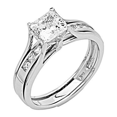 Cubic Zirconia Wedding Rings Princess Cut Jenniemarieweddings