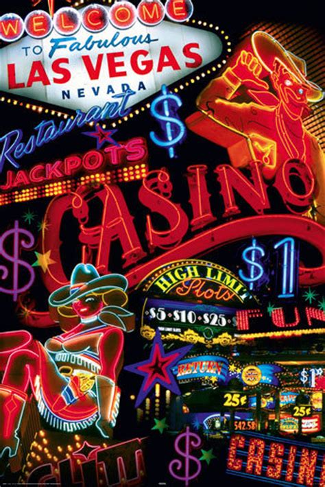 Las vegas hotels & casinos. Las Vegas - casino signs Poster | Sold at Abposters.com