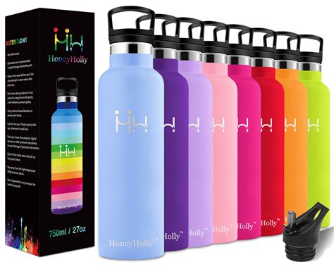 Honeyholly 750ml Stainless Steel Vacuum Insulated Water Bottle With