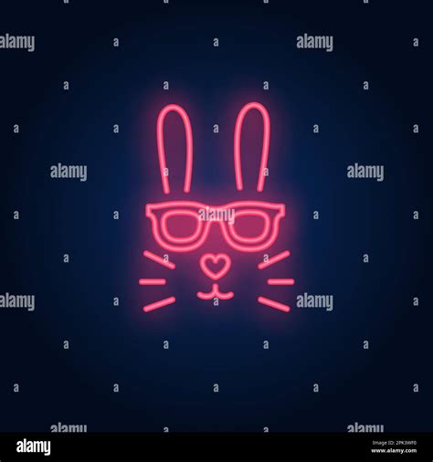 rabbit neon sign stock vector image and art alamy