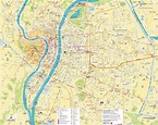 Large detailed tourist map of Lyon