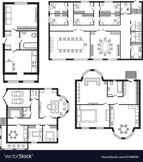 Modern Office Architectural Plan Interior Vector Image