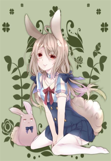 1girl Animal Ears Brown Hair Highres Long Hair Original Rabbit Rabbit