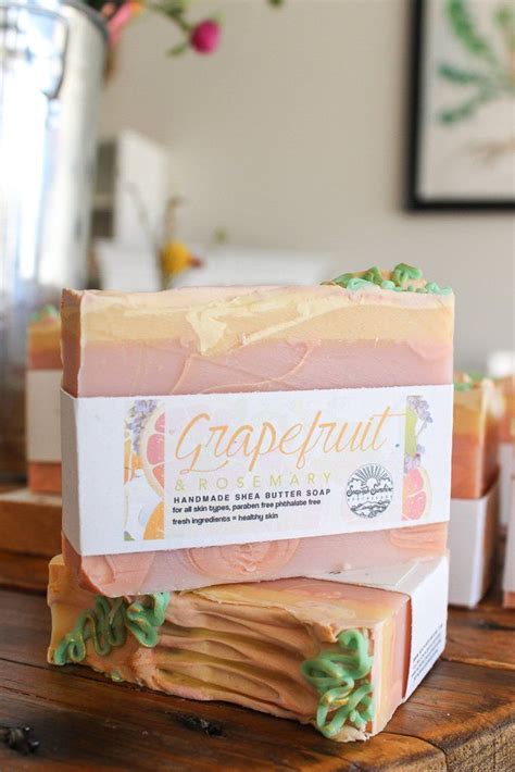 Grapefruit And Rosemary Handcrafted Soap Bar Handcrafted Soaps Soap