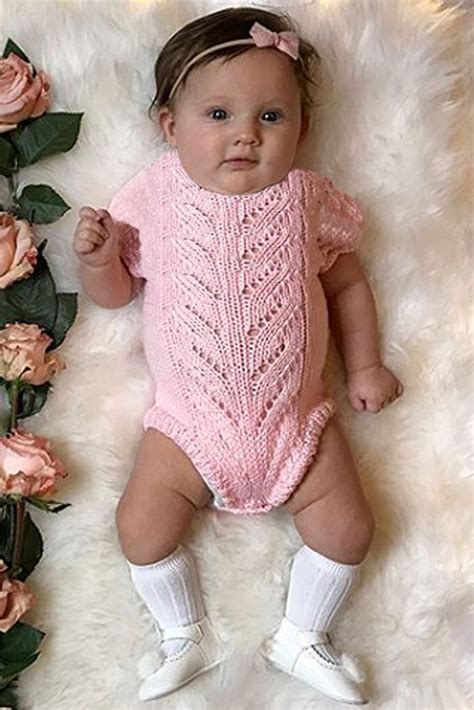 Pink Toddler Onesies Short Sleeve Knit Vintage Knit Baby Romper