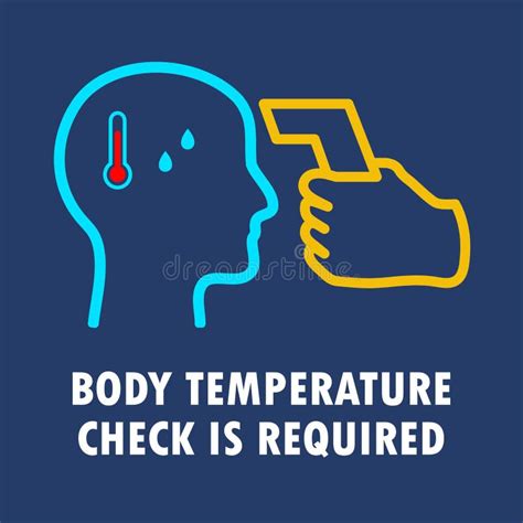 Simple Line Icon Illustration Showing Body Temperature Check Sign Stock