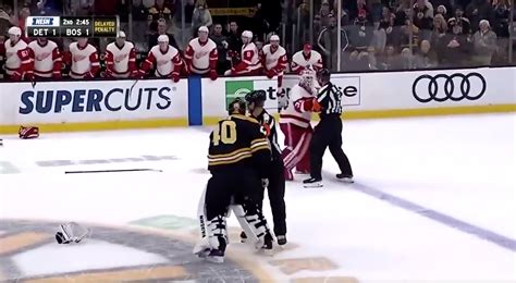 Bruins Marchand Nearly Initiates Goalie Fight Against Red Wings