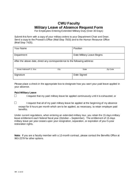 Military Leave Of Absence Request Doc Template Pdffiller