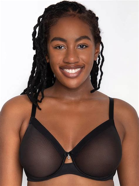 Curvy Couture Womens Sheer Mesh Full Coverage Unlined Underwire Sexy