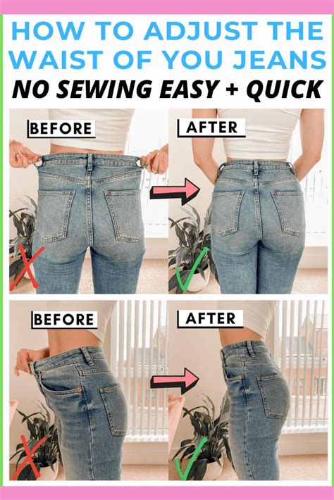 HOW TO TAKE IN THE WAIST OF YOUR JEANS NO SEWING EASY QUICK