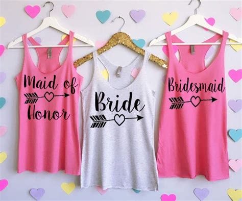 Etsy Bridesmaid Tank Tops Arrow Design Bachelorette Tank Tops Wedding