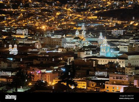 Quito Ecuador Night View Stock Photo Alamy