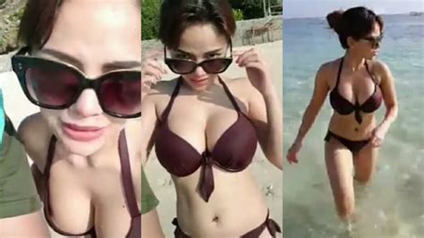 Live Ig Dinar Candy Cuma Pakai Bikini Berenang Dan Maen Di Pantai Youtube