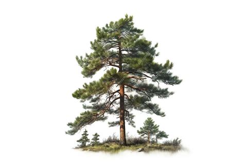 Premium Ai Image Realistic Pine Tree On White Background Highly Detailed