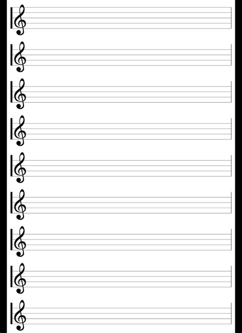 Blank Sheet Music Treble Clef Staff Blank Piano Sheet Music, Guitar