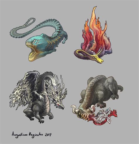 Elemental Dragons By Augustinasraginskis On Deviantart
