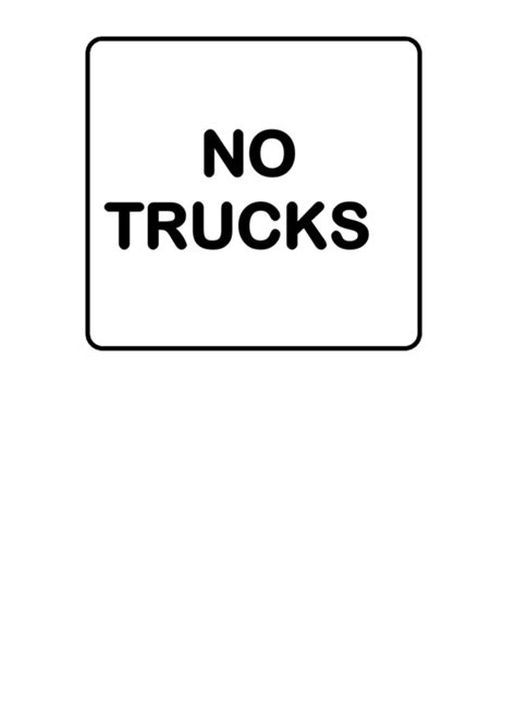 No Trucks Road Sign Template Printable Pdf Download