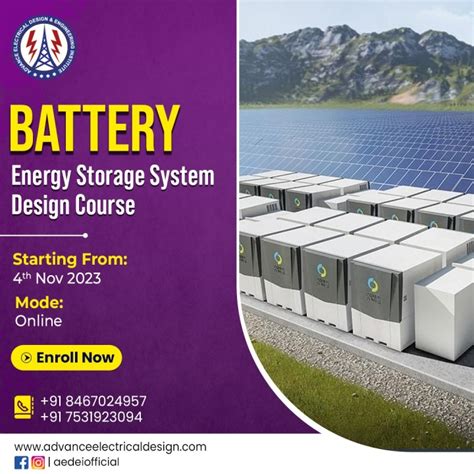 Online Battery Energy Storage System Bess Design Training Starting From 4th November 2023