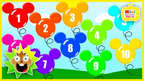 Learn To Count 1 10 Mickey Mouse Balloons Popping Learning Numbers