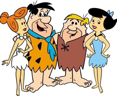 Fred And Wilma Flintstone With Barney And Betty Rubble Classic Cartoon