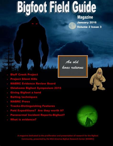 Bigfoot Field Guide Magazine January 2016 By Dw Lee Blurb Books