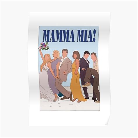 mamma mia poster outline poster for sale by sydneyankrim redbubble