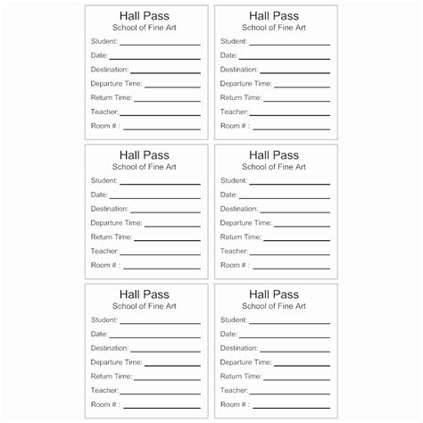 Free Printable Hall Pass Template Printable Templates Free