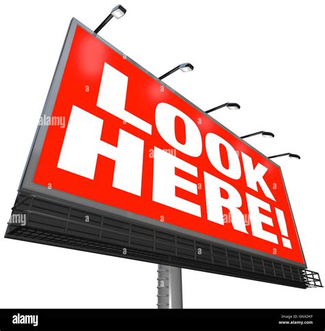 Look Here Billboard Outdoor Advertising Marketing Attention Stock Photo