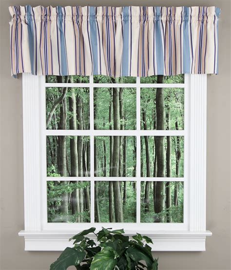 Concord Stripe Window Valance Blue Curtain Store Country Valances