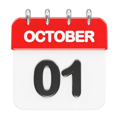 October Month Calendar Icon 3d Rendering Illustration 29730450 Png
