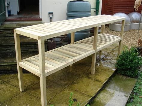 Instead, someone actually took an old table and. shelving designs for greenhouse - Google Search (With ...