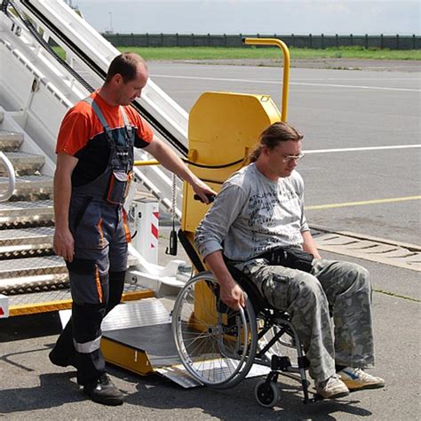 Airplane Platform Lift For Taking Wheelchair Users Or Prm Up And Down