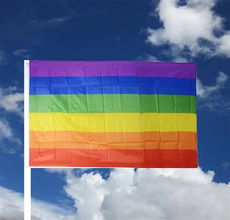 1 Pcs 90Cm 150Cm Kleurrijke Regenboog Vlag Polyester Grote Gay Pride