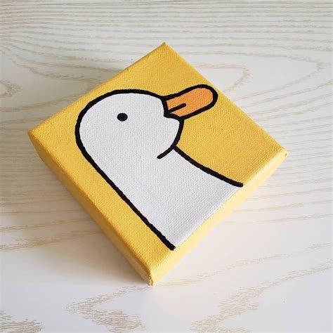 Cute Duck Acrylic Painting Small In 2021 Mini Canvas Art Easy Canvas