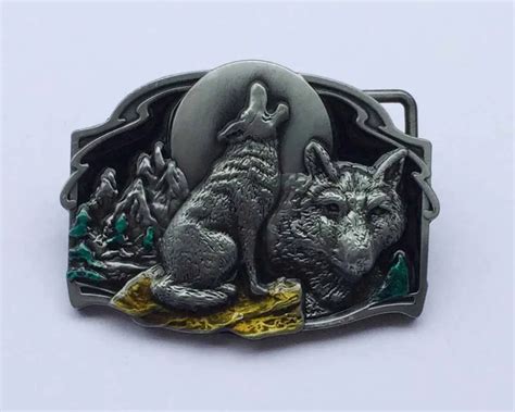 Howling Wolf Western Belt Buckle Sw By641 Suitable For 4cm Wideth Snap