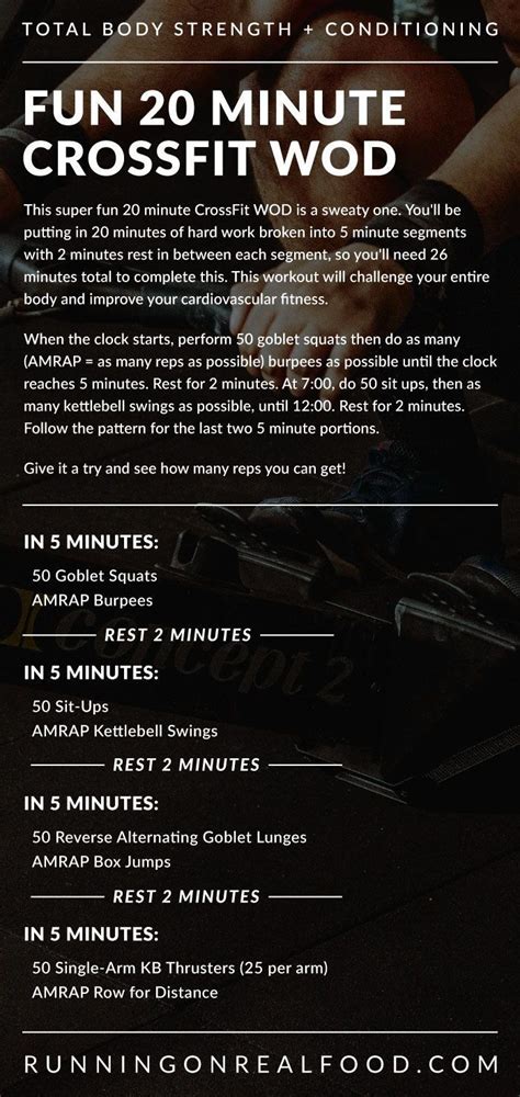 Try This Fun And Sweaty 20 Minute Crossfit Wod Its 20 Minutes Of Hard