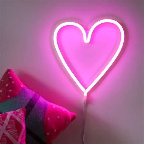 Neon Style Led Heart Wall Light By Berylune