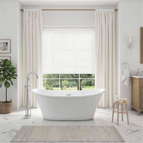 Ove Decors Riley 60 In Acrylic Freestanding Flatbottom Bathtub In White With Overflow And Drain