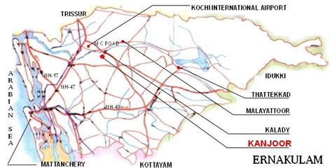 Restaurants, hotels, bars, coffee, banks, gas stations, parking. Road Map Of Ernakulam District / Commercial Property India | Township in Kochi and Kerala ...