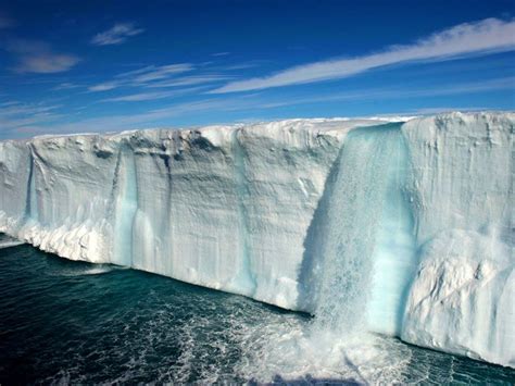 Glacial Waterfall In Svalbard Waterfall Pictures Beautiful